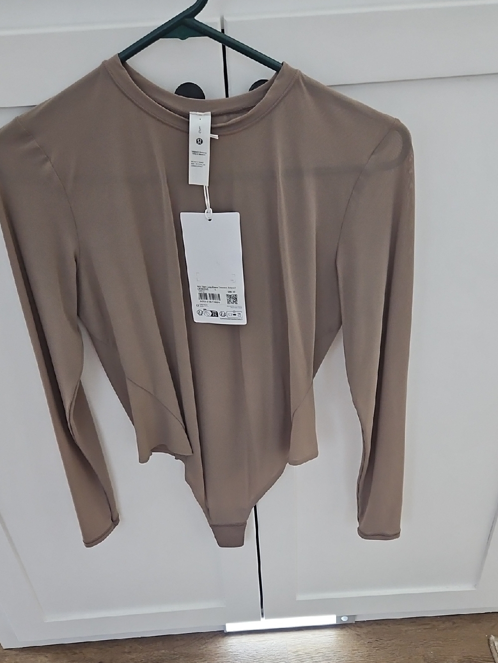 Lululemon Long-Sleeve Taupe Bodysuit Top - Contemporary Women's Top